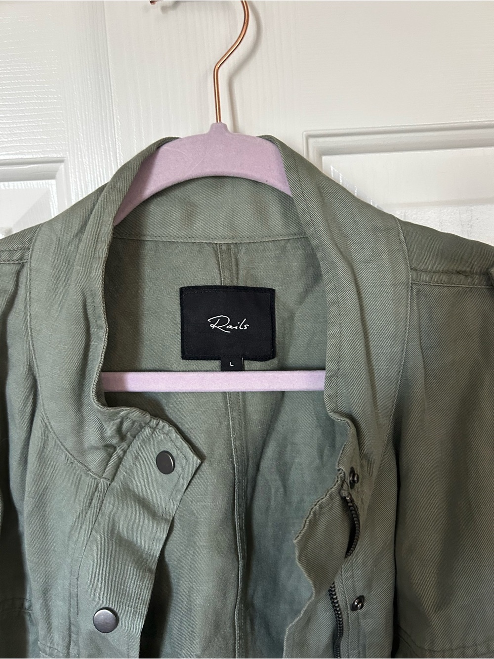 Light Olive Utility Drawstring Jacket - Picture 3 of 4